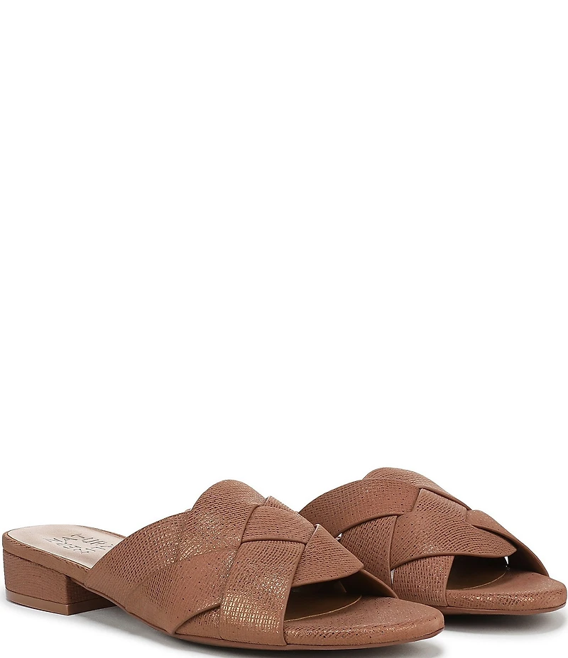 Naturalizer Morena 2 Shimmer Leather Slide Sandals