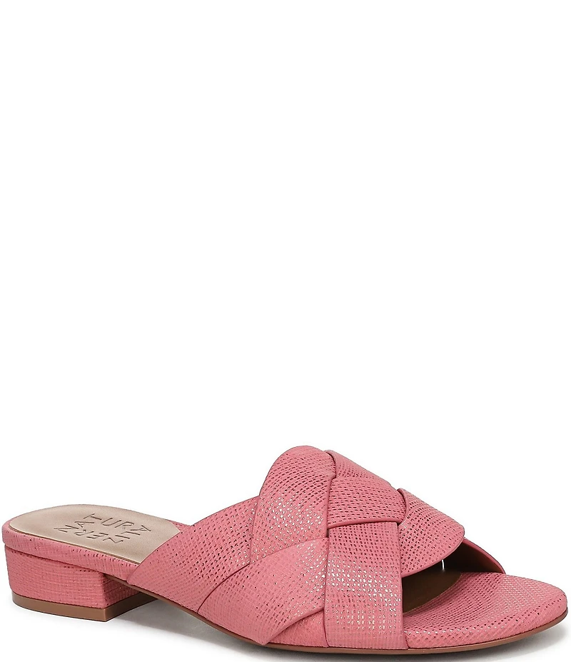 Naturalizer Morena 2 Shimmer Leather Slide Sandals