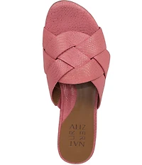Naturalizer Morena 2 Shimmer Leather Slide Sandals
