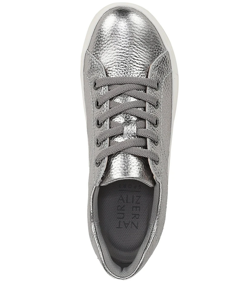 Naturalizer Morrison Tumbled Metallic Lace Up Sneakers