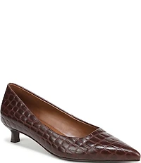 Naturalizer Natalia Croco Embossed Leather Kitten Heel Pumps