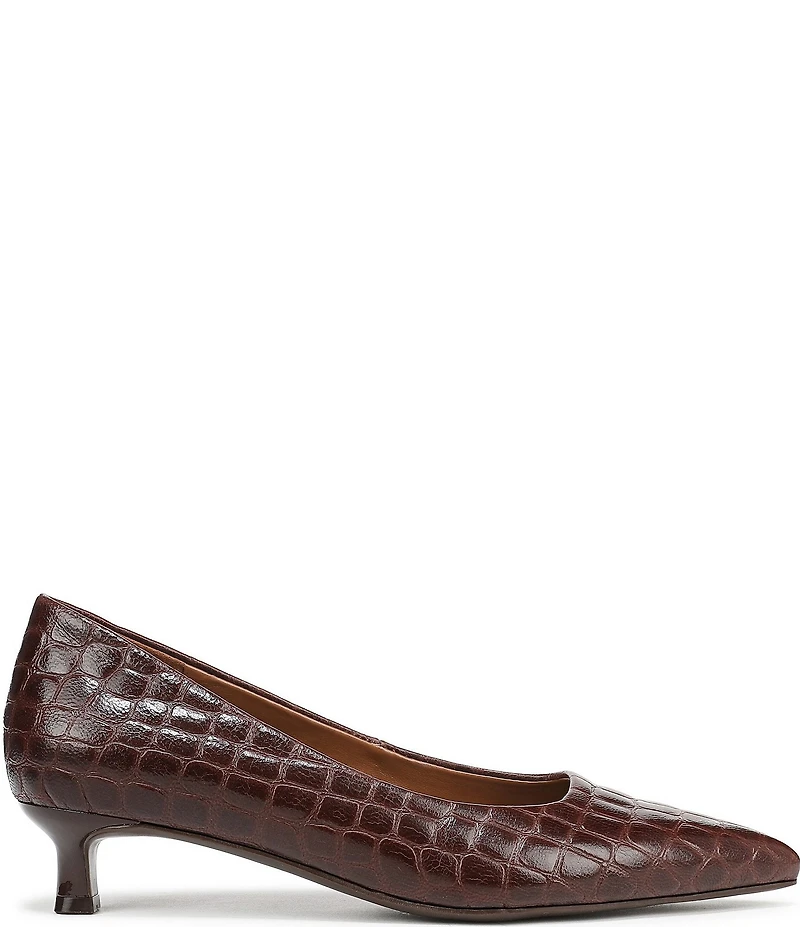 Naturalizer Natalia Croco Embossed Leather Kitten Heel Pumps