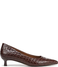 Naturalizer Natalia Croco Embossed Leather Kitten Heel Pumps