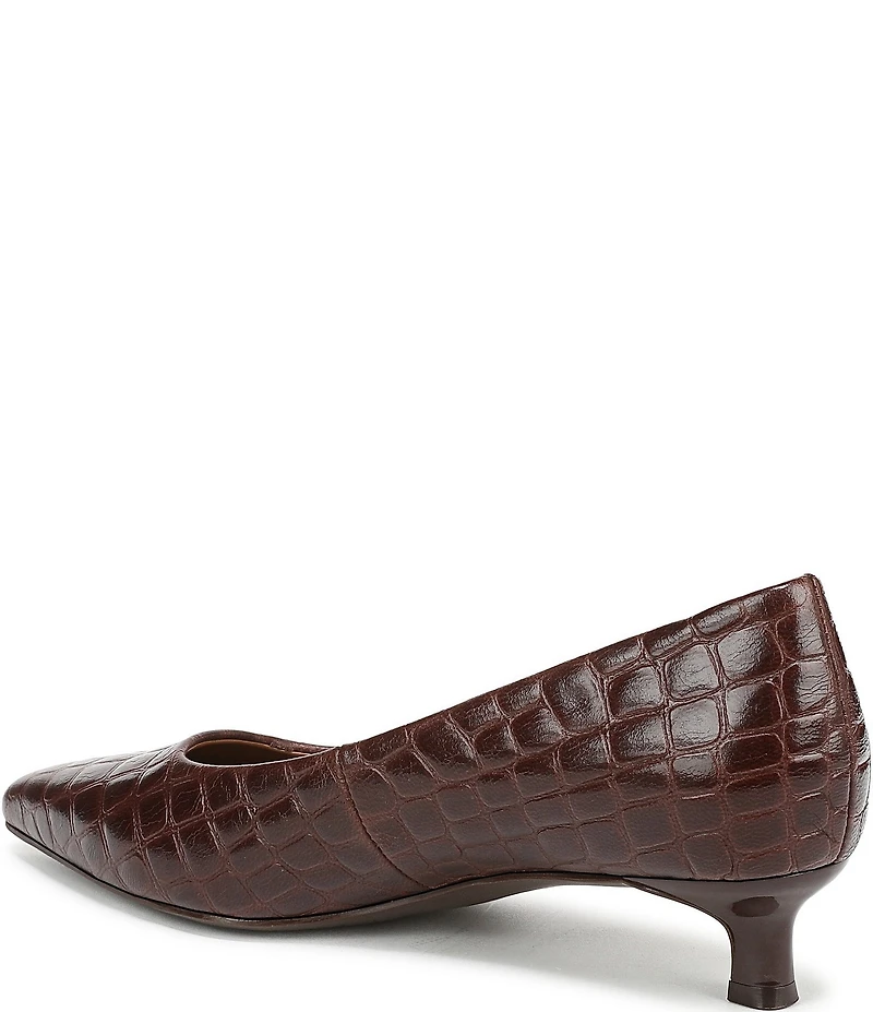 Naturalizer Natalia Croco Embossed Leather Kitten Heel Pumps