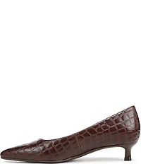Naturalizer Natalia Croco Embossed Leather Kitten Heel Pumps