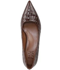 Naturalizer Natalia Croco Embossed Leather Kitten Heel Pumps