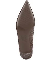 Naturalizer Natalia Croco Embossed Leather Kitten Heel Pumps