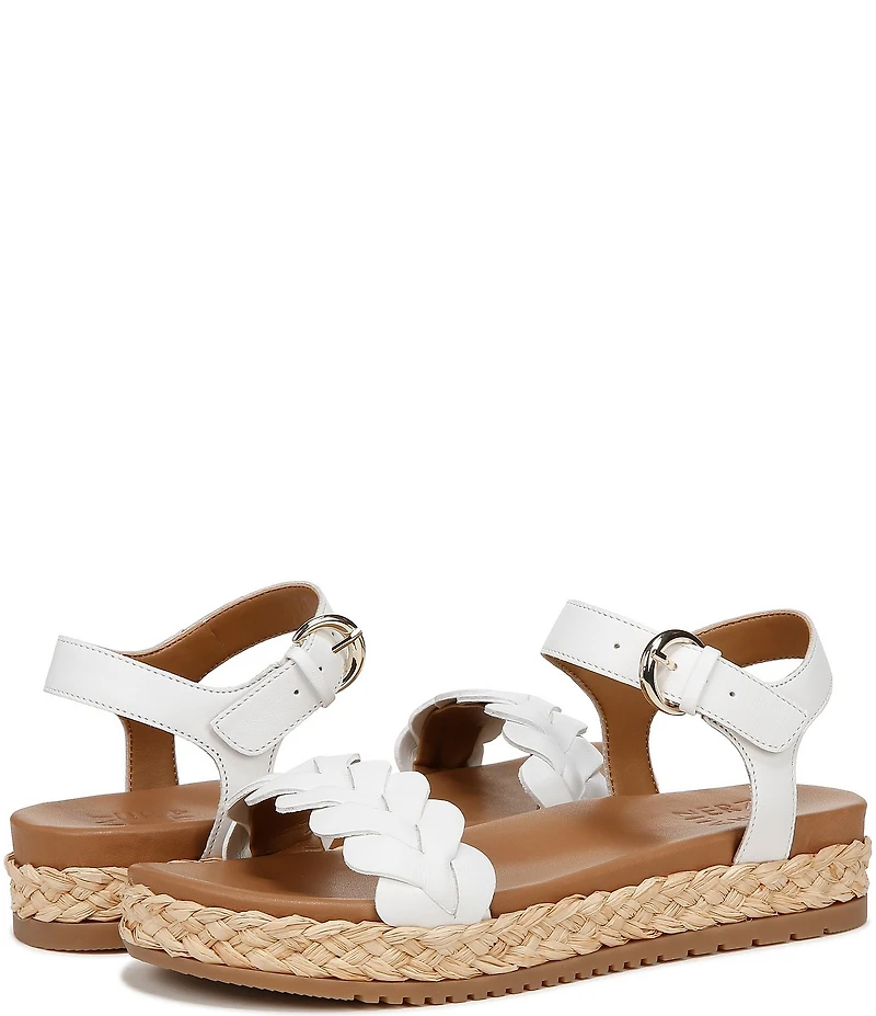 Naturalizer Neila Leather Ankle Strap Espadrille Platform Sandals