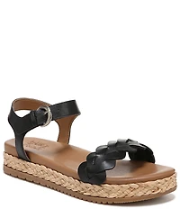 Naturalizer Neila Leather Ankle Strap Espadrille Platform Sandals