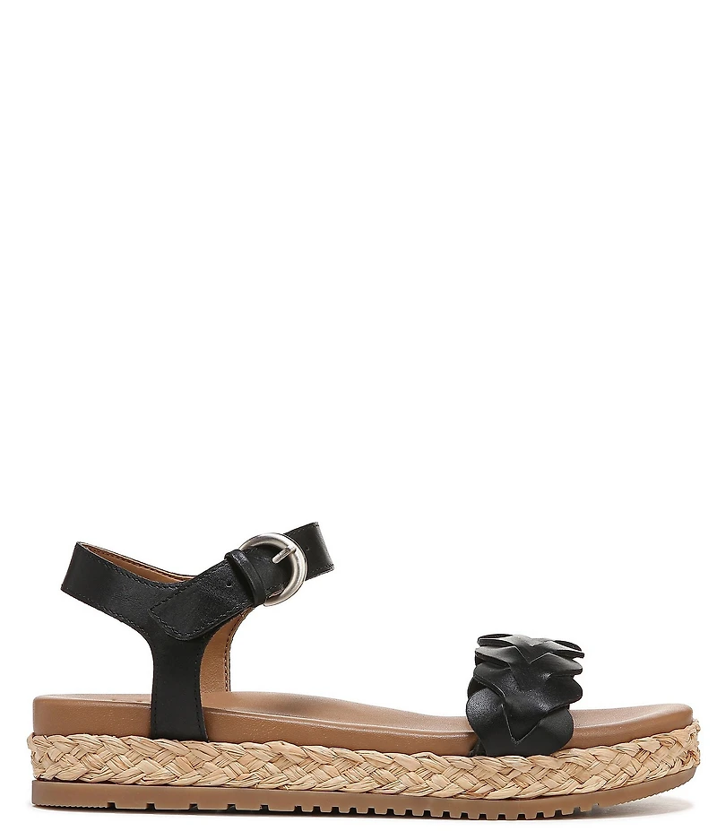 Naturalizer Neila Leather Ankle Strap Espadrille Platform Sandals
