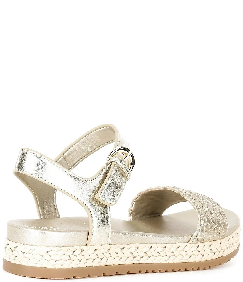 Naturalizer Neila Woven Leather Ankle Strap Espadrille Platform Sandals