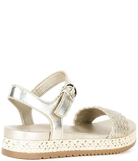 Naturalizer Neila Woven Leather Ankle Strap Espadrille Platform Sandals