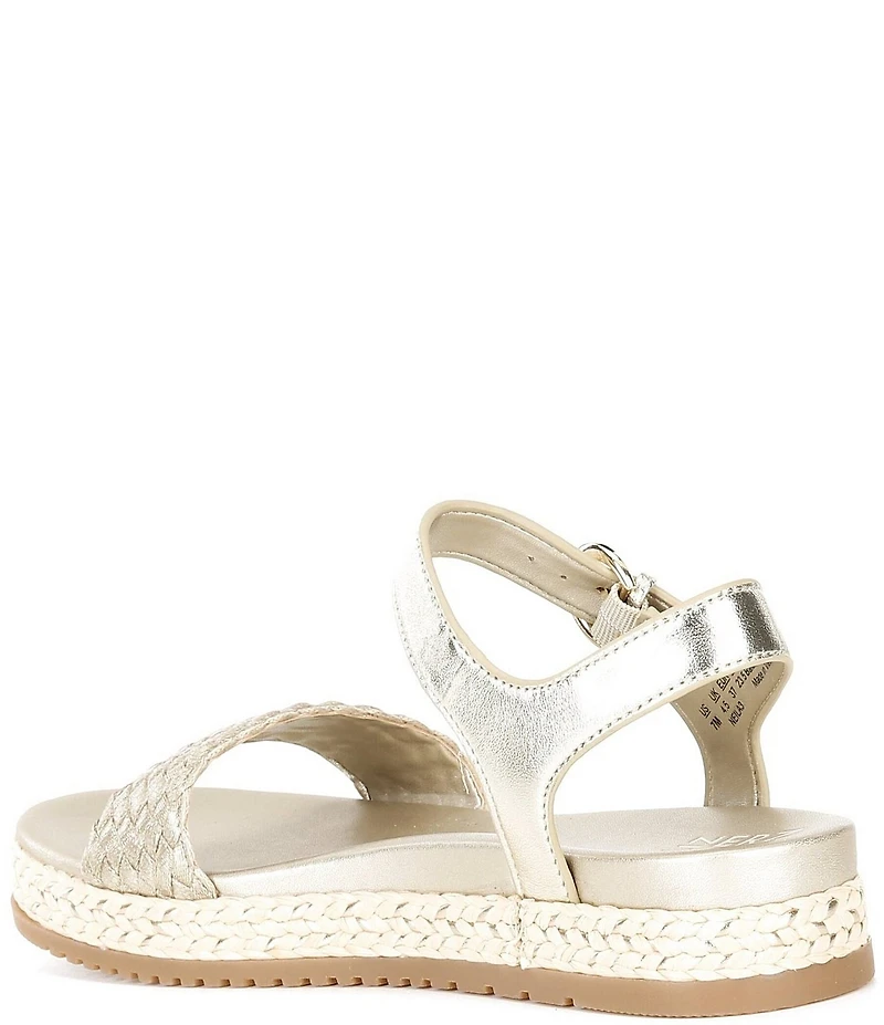 Naturalizer Neila Woven Leather Ankle Strap Espadrille Platform Sandals
