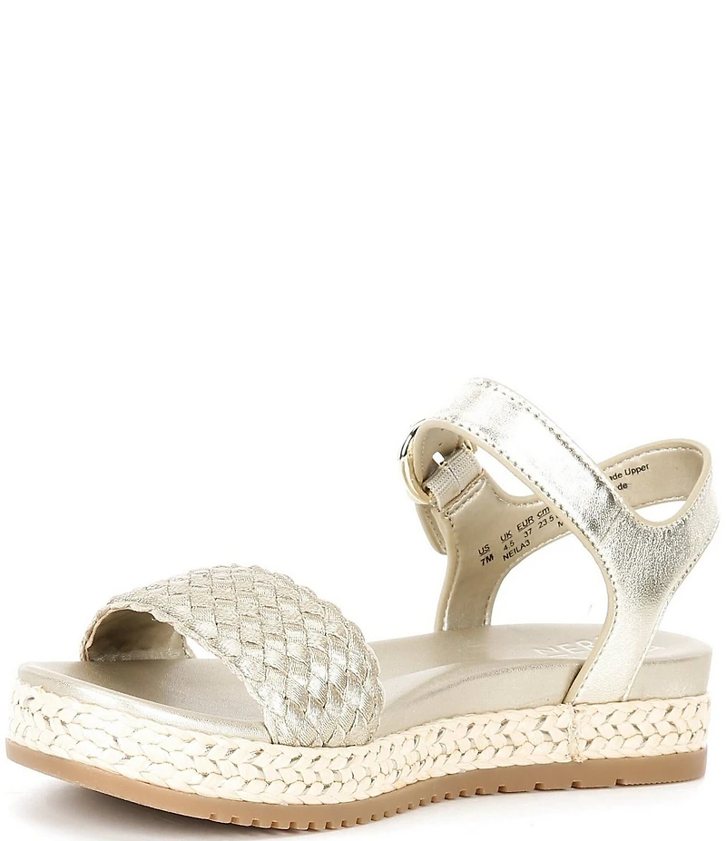 Naturalizer Neila Woven Leather Ankle Strap Espadrille Platform Sandals