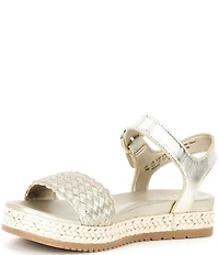Naturalizer Neila Woven Leather Ankle Strap Espadrille Platform Sandals