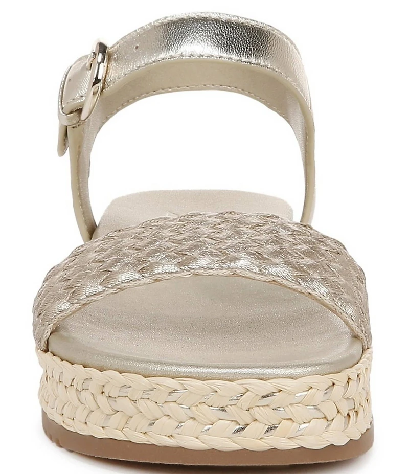 Naturalizer Neila Woven Leather Ankle Strap Espadrille Platform Sandals