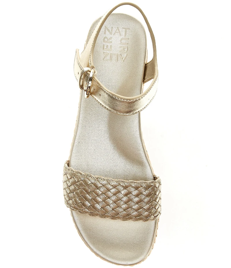 Naturalizer Neila Woven Leather Ankle Strap Espadrille Platform Sandals