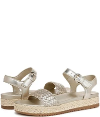 Naturalizer Neila Woven Leather Ankle Strap Espadrille Platform Sandals