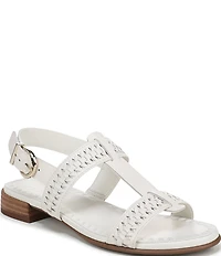 Naturalizer Nia Leather Buckle Hardware T-Strap Ankle Wrap Sandals