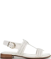 Naturalizer Nia Leather Buckle Hardware T-Strap Ankle Wrap Sandals