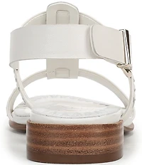 Naturalizer Nia Leather Buckle Hardware T-Strap Ankle Wrap Sandals