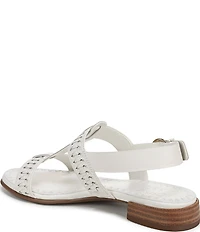 Naturalizer Nia Leather Buckle Hardware T-Strap Ankle Wrap Sandals