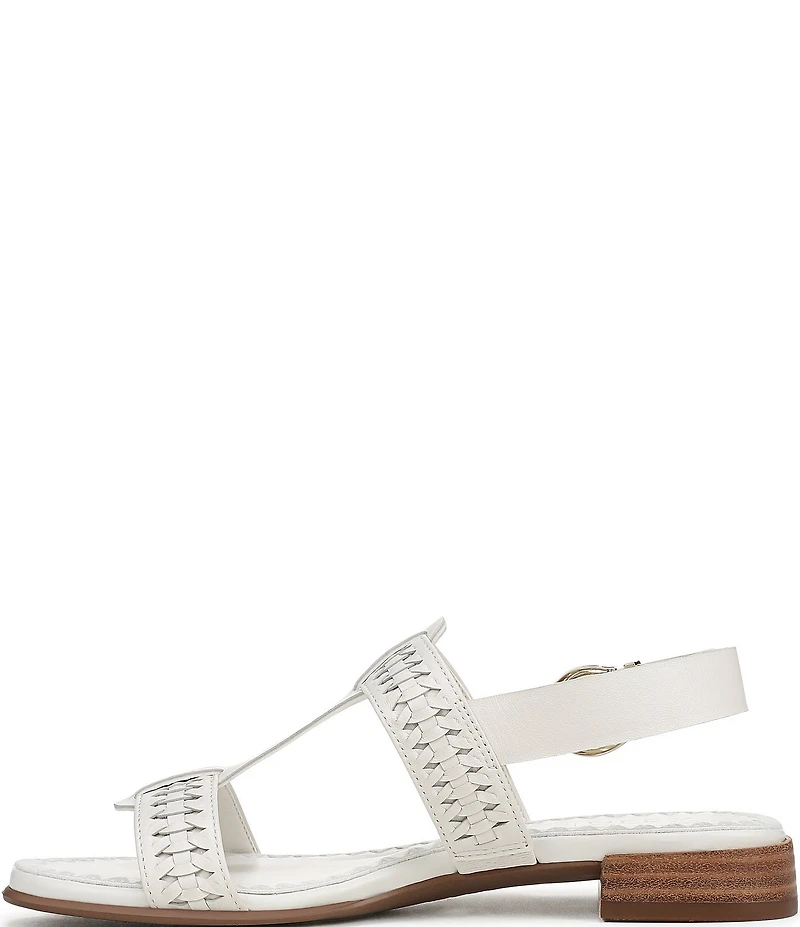 Naturalizer Nia Leather Buckle Hardware T-Strap Ankle Wrap Sandals