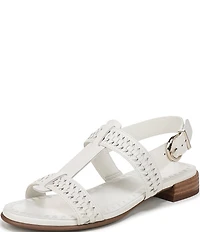 Naturalizer Nia Leather Buckle Hardware T-Strap Ankle Wrap Sandals