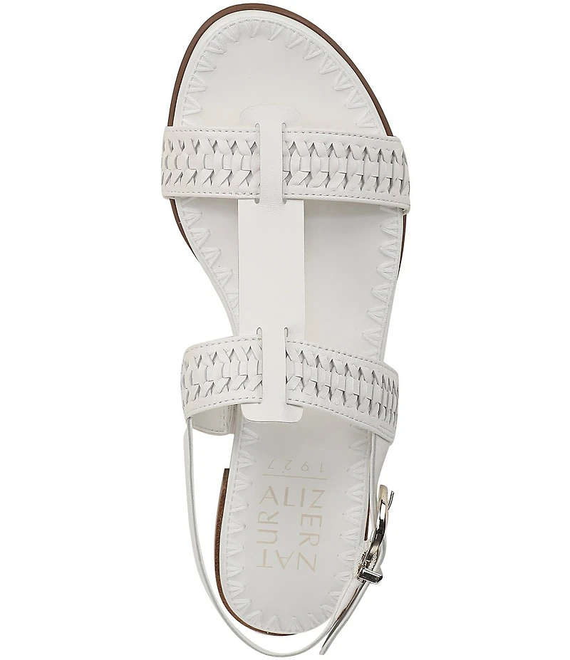 Naturalizer Nia Leather Buckle Hardware T-Strap Ankle Wrap Sandals