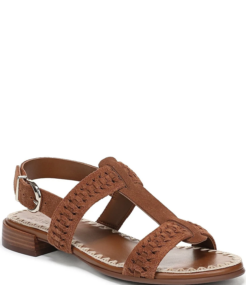Naturalizer Nia Suede Buckle Hardware T-Strap Ankle Wrap Sandals