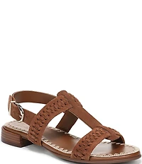 Naturalizer Nia Suede Buckle Hardware T-Strap Ankle Wrap Sandals