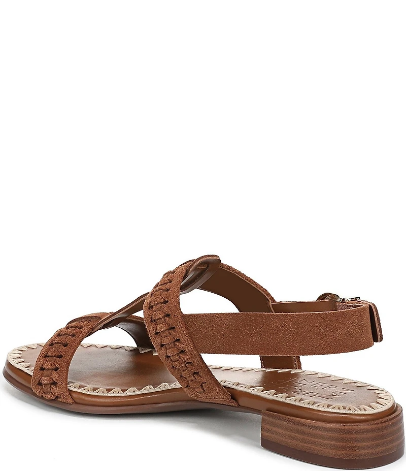Naturalizer Nia Suede Buckle Hardware T-Strap Ankle Wrap Sandals