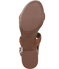 Naturalizer Nia Suede Buckle Hardware T-Strap Ankle Wrap Sandals