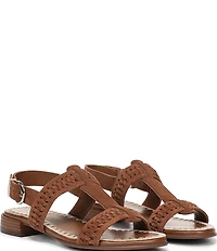 Naturalizer Nia Suede Buckle Hardware T-Strap Ankle Wrap Sandals