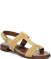 Naturalizer Nia Suede Buckle Hardware T-Strap Ankle Wrap Sandals