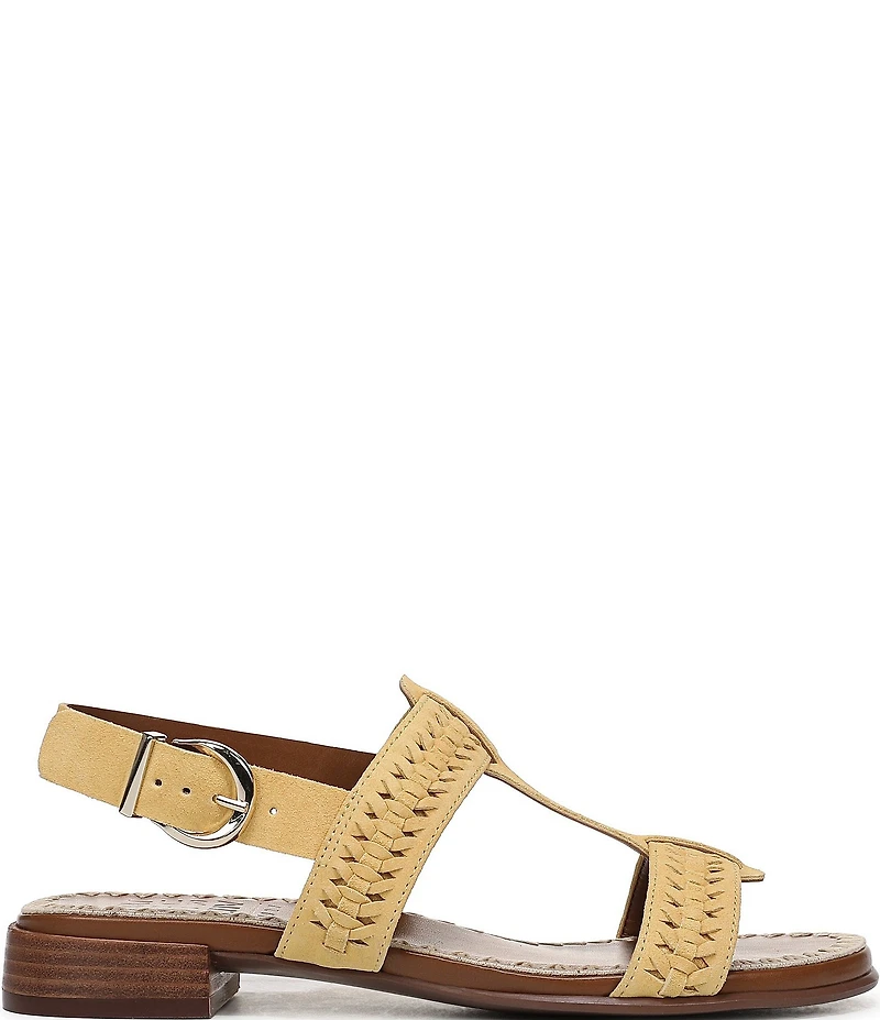 Naturalizer Nia Suede Buckle Hardware T-Strap Ankle Wrap Sandals