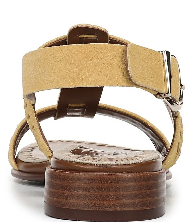 Naturalizer Nia Suede Buckle Hardware T-Strap Ankle Wrap Sandals