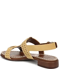 Naturalizer Nia Suede Buckle Hardware T-Strap Ankle Wrap Sandals