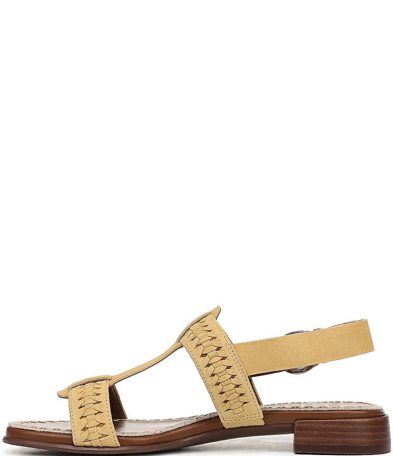 Naturalizer Nia Suede Buckle Hardware T-Strap Ankle Wrap Sandals