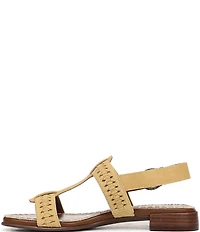 Naturalizer Nia Suede Buckle Hardware T-Strap Ankle Wrap Sandals