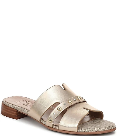 Naturalizer Niche Metallic Leather and Stud Slide Sandals