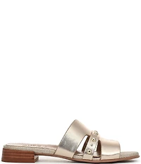 Naturalizer Niche Metallic Leather and Stud Slide Sandals