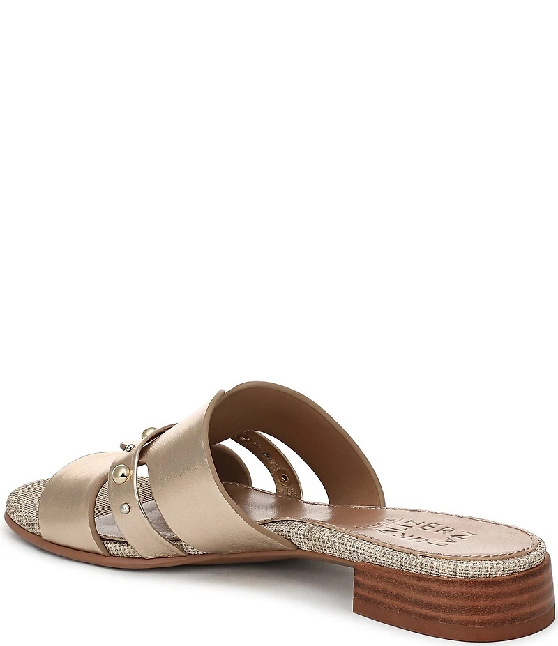 Naturalizer Niche Metallic Leather and Stud Slide Sandals