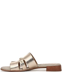 Naturalizer Niche Metallic Leather and Stud Slide Sandals