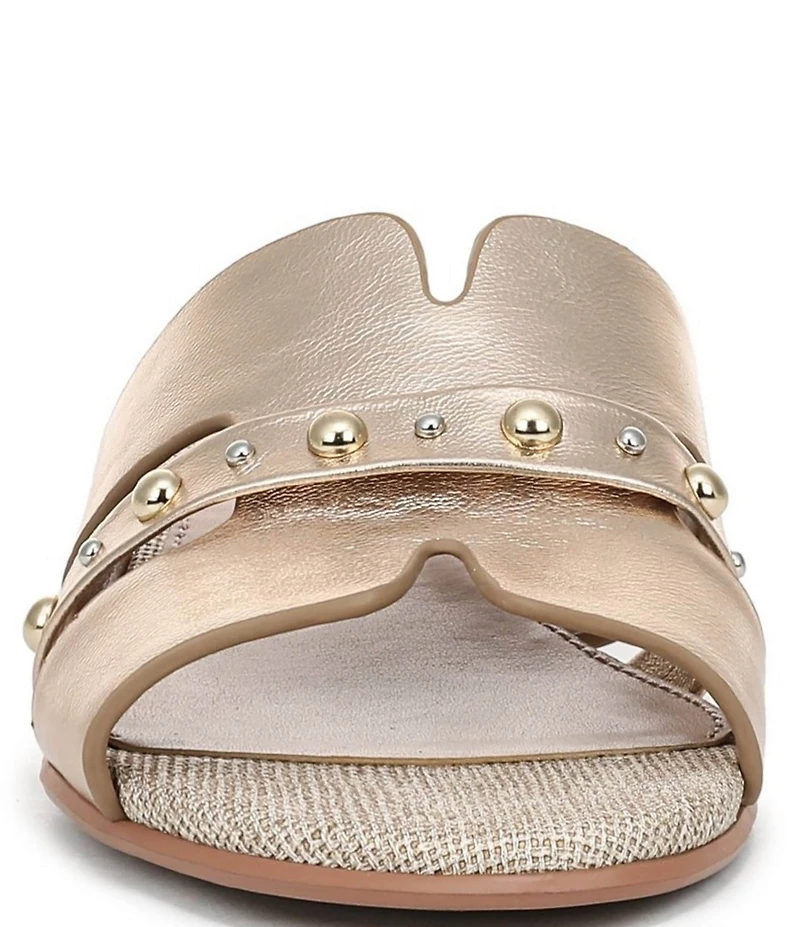 Naturalizer Niche Metallic Leather and Stud Slide Sandals