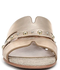 Naturalizer Niche Metallic Leather and Stud Slide Sandals