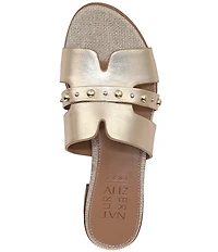 Naturalizer Niche Metallic Leather and Stud Slide Sandals