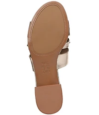 Naturalizer Niche Metallic Leather and Stud Slide Sandals