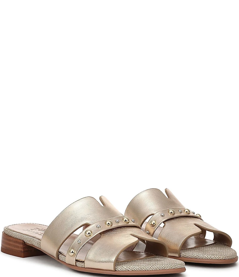 Naturalizer Niche Metallic Leather and Stud Slide Sandals