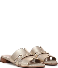 Naturalizer Niche Metallic Leather and Stud Slide Sandals